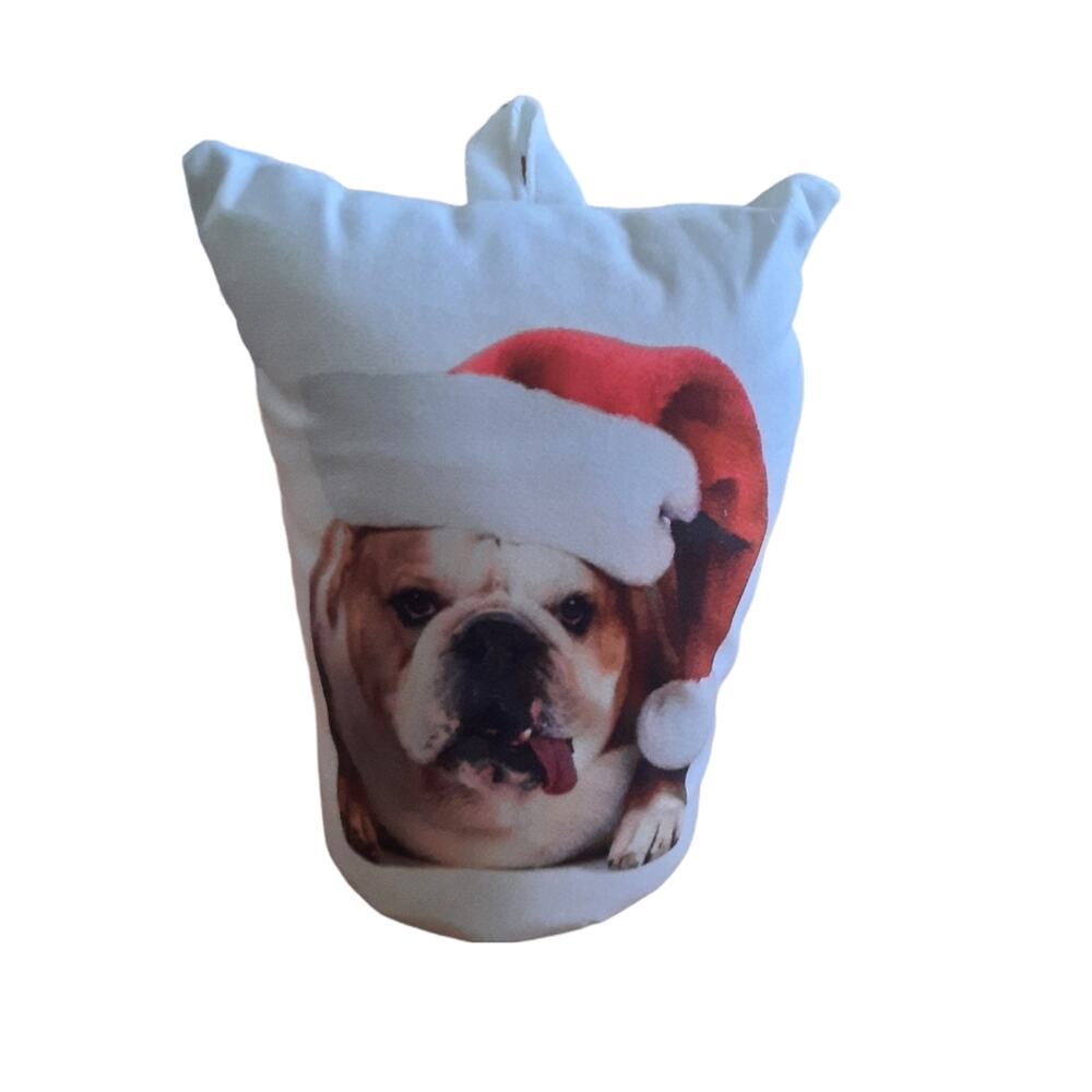 Ganz Bulldog Santa Hat LED Light Up Doorstop with Timer NWT